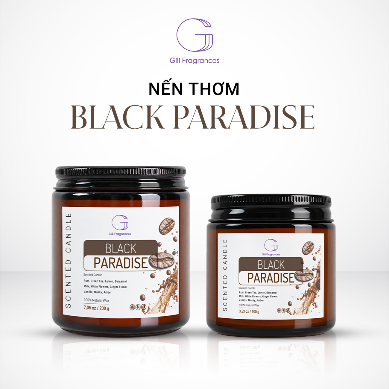 Nến thơm BLACK PARADISE | 100G – 200G