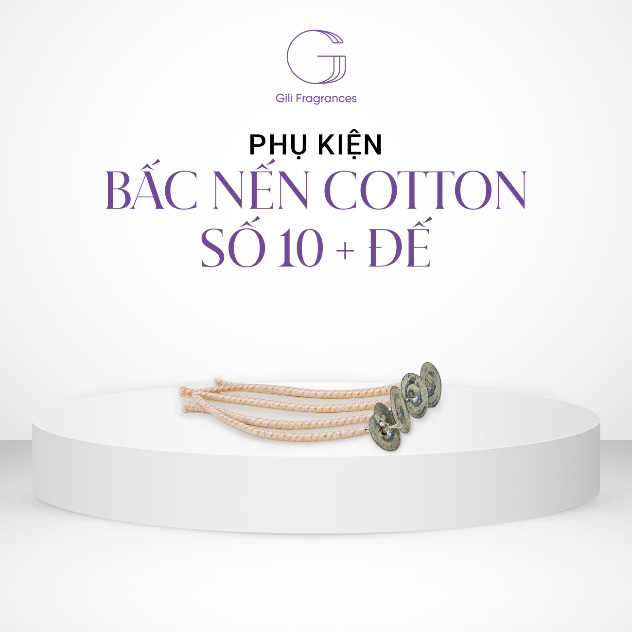 Bấc nến cotton số 10 + đế | Nguyên liệu | mua sỉ